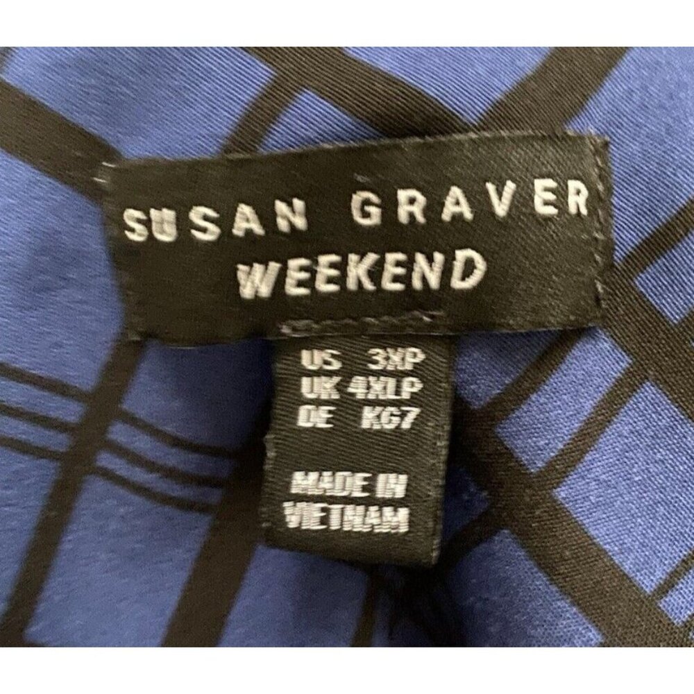 Susan Graver Weekend Regular Plaid Tunic Top 3XP Stretch Lightweight Classy 9840 - Picture 8 of 9